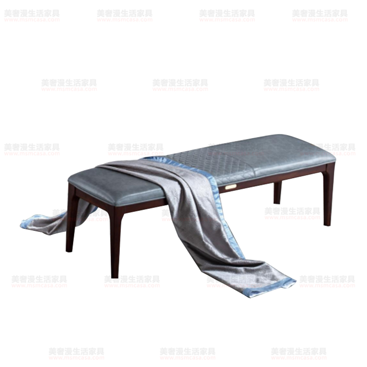 美奢漫新中式金絲檀木床尾凳ZSX003#