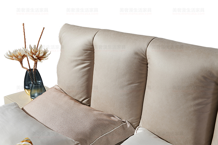 美奢漫極簡(jiǎn)科技布臥室軟包床WN-C2096#