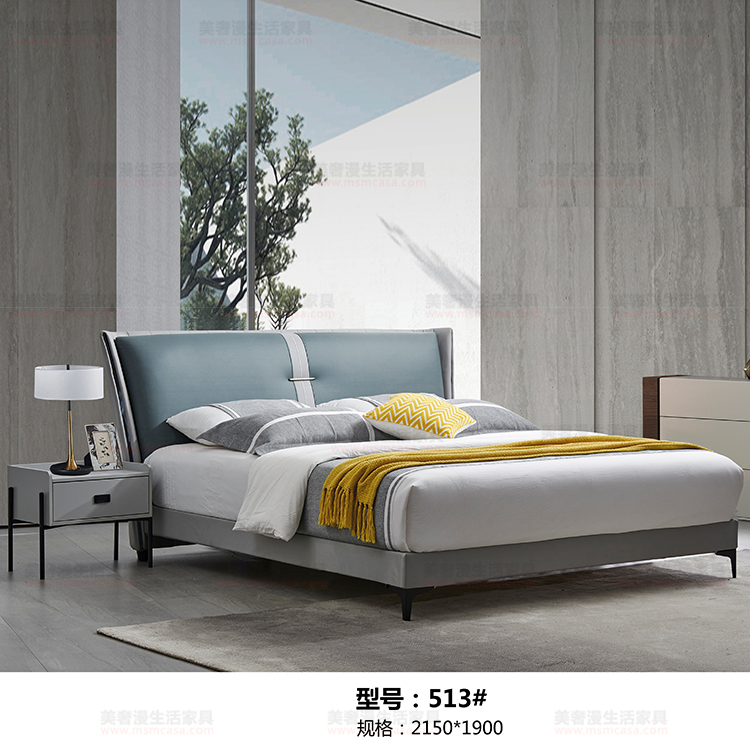 美奢漫極簡科技布臥室軟床BR-513#