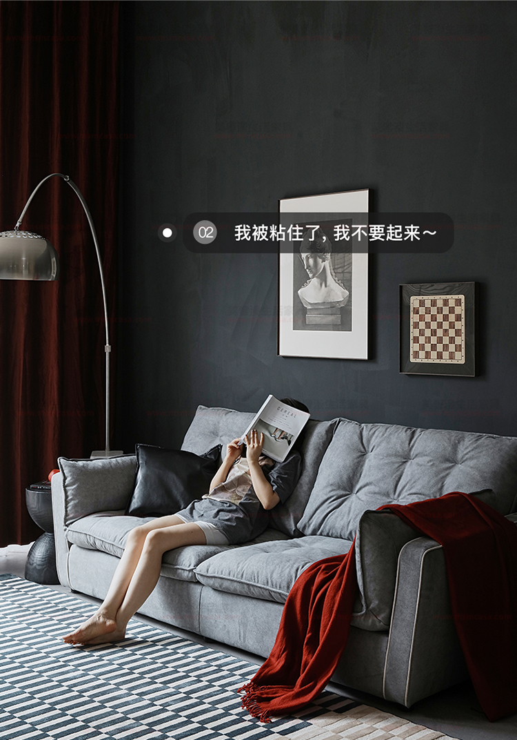美奢漫意式極簡(jiǎn)科技皮羽絨沙發(fā)HY-SF2105#