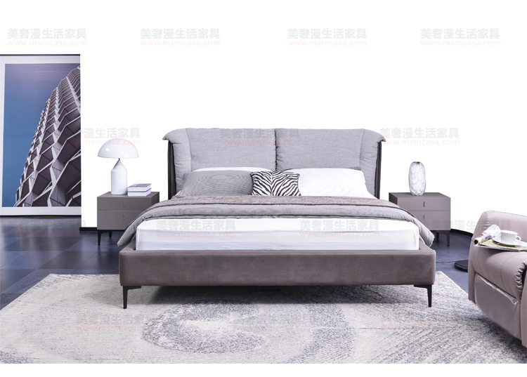 美奢漫科技布棉麻軟床XM-7312B#